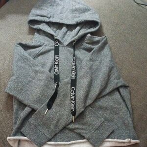 🤠Calvin Klein Charcoal Cropped Hoodie Size Small